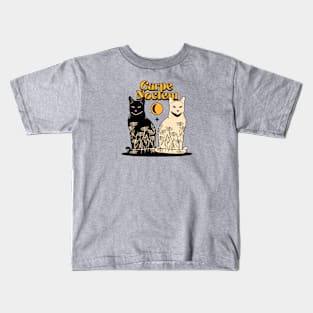 Carpe Noctem Black Cat in beige Kids T-Shirt